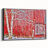 Black and white framed canvas depicting a vintage Vermont landscape, ideal for bedroom wall art.