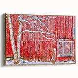 Framed canvas depicting a serene Vermont landscape in muted earth tones, ideal for bedroom wall decor.