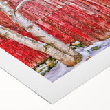 Art deco poster featuring a serene Vermont landscape in muted green and blue tones on rolled canvas.