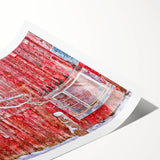 Extra large wall art featuring line art flowers in soft pastel tones on a rolled print, suitable for large living room decor.