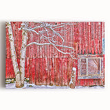 Black and white photograph of a Vermont landscape on stretched canvas, ideal for kitchen wall art.