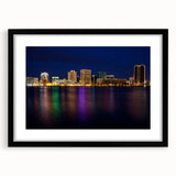 Abstract art print of Virginia scenery in muted earth tones on a framed black matte canvas, suitable for dining room decor.