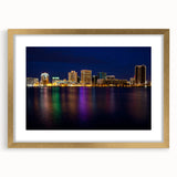 Abstract art print of a colorful Virginia landscape in vibrant hues on a textured, extra large canvas, framed in gold.