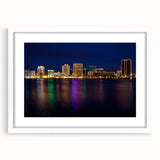 Textured abstract art print depicting a serene Virginia landscape in muted earth tones on a framed white mat.