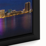 Black and white wall art featuring a vintage poster-style landscape of Virginia on a framed canvas, ideal for bedroom decor.