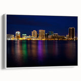 Vintage poster art of Virginia scenery on extra large framed canvas, featuring colorful art against a black background.