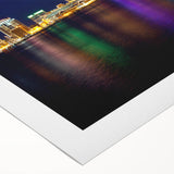 Art deco poster of Virginia scenery in muted green and blue tones on rolled canvas, suitable for dining room wall art.