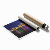 Rolled print of a Virginia landscape with soft floral elements in pastel colors.