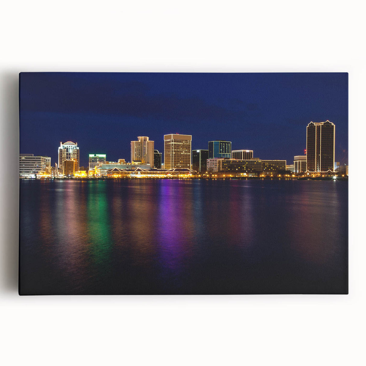 Black and white photograph of Virginia scenery on stretched canvas, suitable as large kitchen wall art.