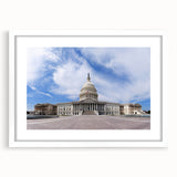 Framed print of the Washington DC Capitol in muted colors, ideal for bedroom or dining room decor.