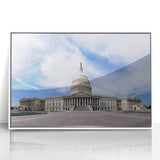 Acrylic print of the U.S. Capitol with soft pastel shades and art deco style, suitable for modern art wall decor.