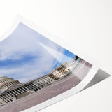 Extra large wall art featuring a line art design of flowers with the Washington DC Capitol, in black and white.