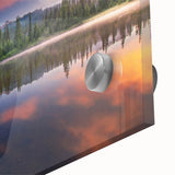 Acrylic print of Mount Rainier in a large abstract style with mid-century modern influences, suitable as dining room art.