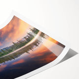 Extra large wall art featuring line art flowers with Mount Rainier backdrop, in muted earth tones on rolled print.