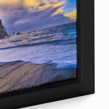 Extra large framed canvas featuring a textured depiction of the Olympic scenery in Washington.