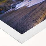 Art deco poster of Olympic National Park with muted green and brown tones on rolled canvas.