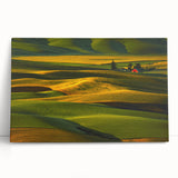 Black and white photograph of the Palouse rolling hills on stretched canvas, ideal for kitchen wall art.