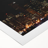 Art deco poster of Seattle skyline in muted metallic tones on rolled canvas, suitable for dining room wall art.