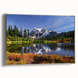Framed canvas landscape art painting featuring a monochrome view of Washington, USA, ideal for office decor.