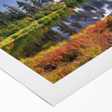 Art deco poster of Washington scenery in muted blue and gray tones on rolled canvas, suitable for dining room wall art.