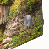 Acrylic glass print of a large abstract depiction of West Virginia scenery in muted earth tones.