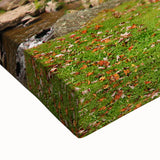 Large art depicting a black and white landscape of West Virginia on stretched canvas, suitable for bedroom wall decor.