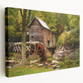 Scenic West Virginia landscape on stretched canvas, featuring lush green tones, ideal for kitchen wall art.