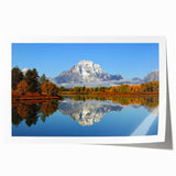 Rolled print of Grand Tetons landscape in earth tones, ideal for art wall dining room.