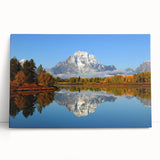 Black and white stretched canvas of the Grand Tetons, ideal for kitchen wall art or bedroom ambiance.