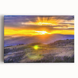 Black and white photograph of Yellowstone Park on large stretched canvas, ideal for kitchen wall art.