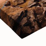 Large art depicting a black and white landscape painting on stretched canvas, suitable for bedroom wall decor.