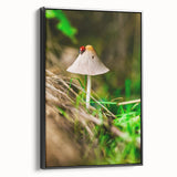 Black and white framed canvas depicting a vintage landscape scene, ideal for bedroom wall art.