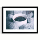 Abstract art print featuring textured, colorful swirls on an extra-large canvas, framed in black.