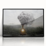 Framed acrylic print of mid-century modernist vehicles in black and white, ideal for nursery wall art.