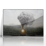 Art Deco style poster featuring colorful vintage vehicles on a white acrylic frame, suitable for nursery wall art.