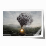 Extra large rolled print featuring a variety of vehicles in a colorful, abstract style, ideal for art wall dining room.