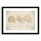 Dining Room Wall Art - Minimalist Gold Tree Contemporary Print