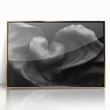 Modern Monochrome Heart – Abstract Living Room Wall Art