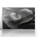 Modern Monochrome Heart – Abstract Living Room Wall Art