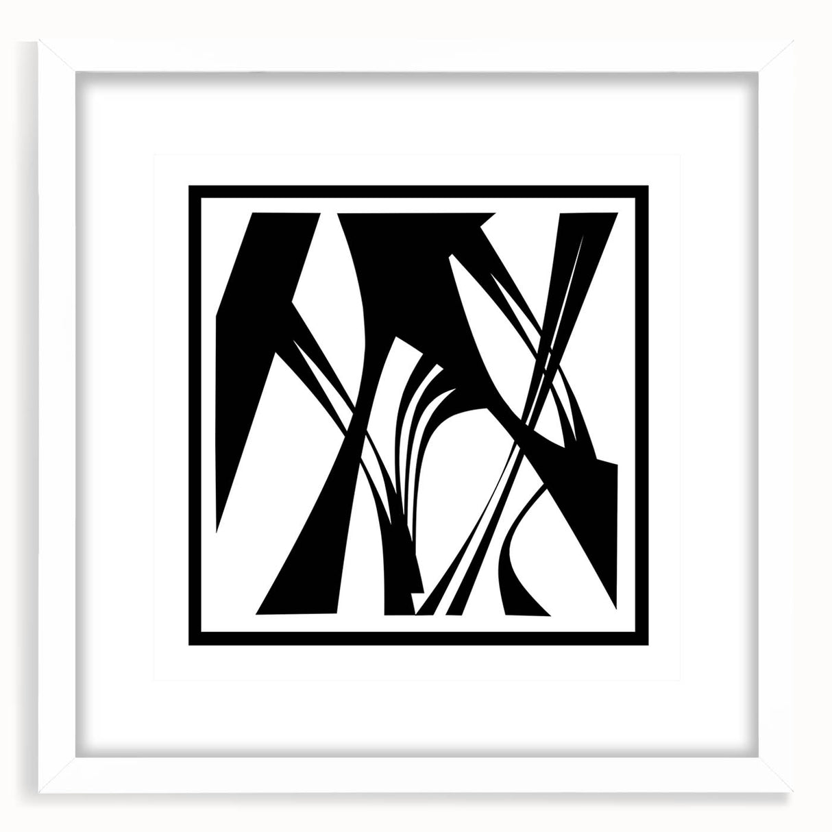 Black and White Office Wall Art – Abstract Geometric Corporate Decor