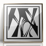 Black and White Office Wall Art – Abstract Geometric Corporate Decor