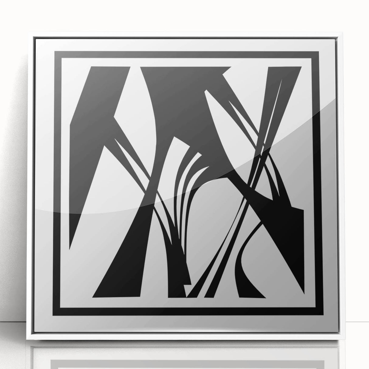 Black and White Office Wall Art – Abstract Geometric Corporate Decor