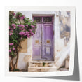 Extra large wall art featuring a Greek architecture door design in muted earth tones on glossy photo paper.