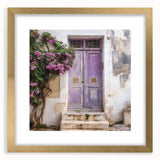 Extra large abstract art print featuring textured Greek door design in gold tones, framed with mat.