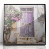 Large abstract wall art featuring a Greek door design on a black acrylic framed print, suitable for modern art wall decor.