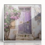 Art Deco poster of a Greek door architecture in black and white, framed acrylic, ideal for modern art wall decor.