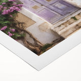 Art deco poster featuring a detailed illustration of a Greek door, rendered in muted earth tones on a rolled canvas.