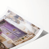 Extra large wall art featuring line art flowers and Greek architecture on a rolled print.