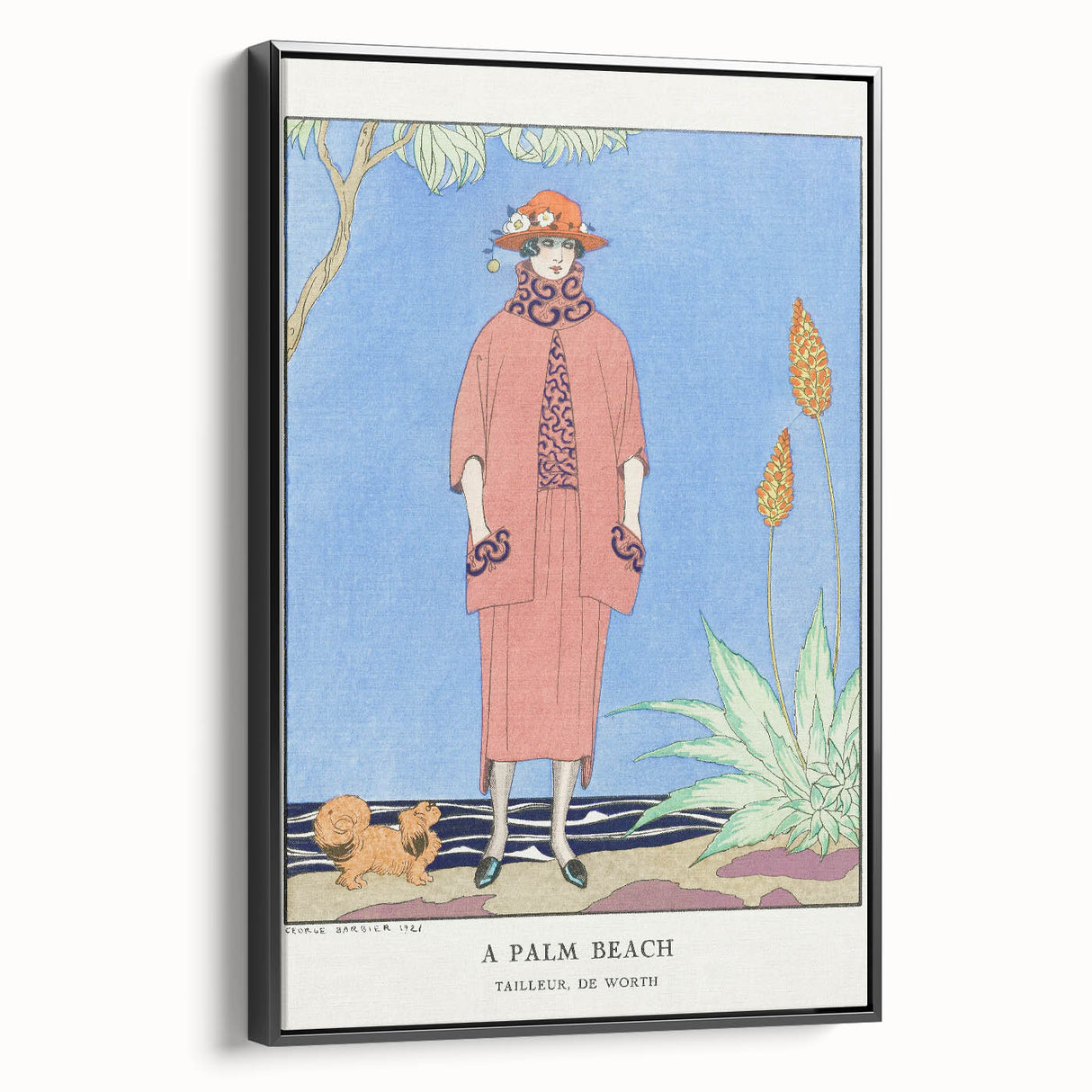 Art Deco Palm Beach Scene – Elegant 1920s Fashion Wall Art Print