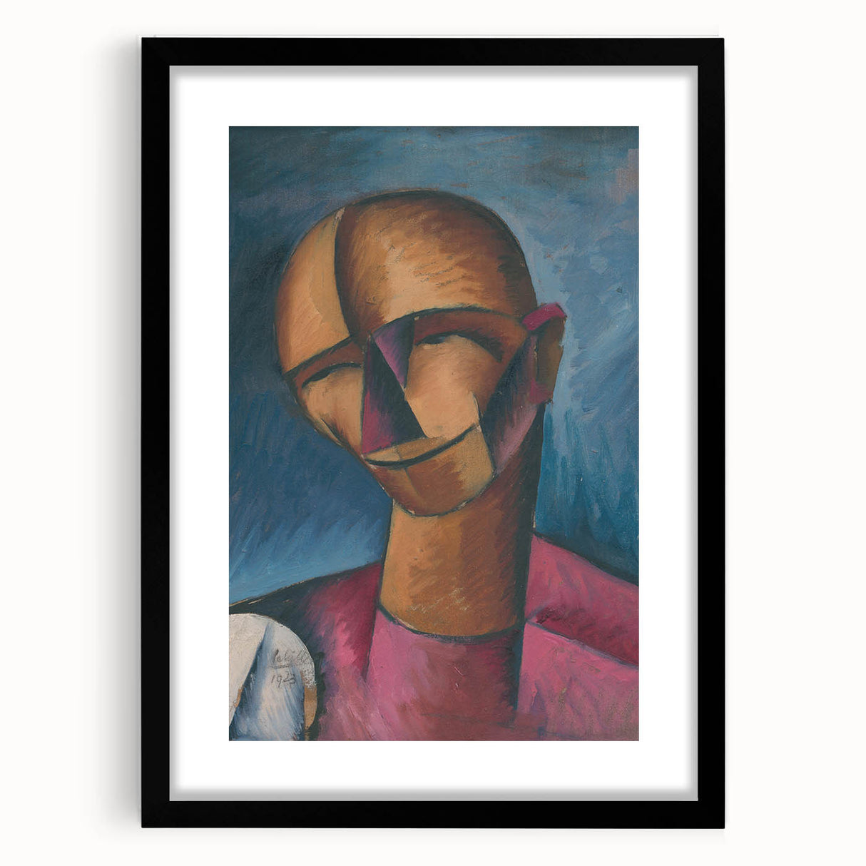 Expressive Cubist Portrait - Picasso-Inspired Geometric Wall Art Print